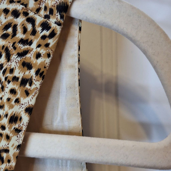 Spenser Jeremy Womens size 8 Leopard Print 100% Silk Dress Lined Overlay Zipper‎ - Picture 5 of 14